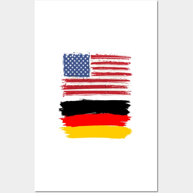 America and Germany Flag Wall Art by Islanr